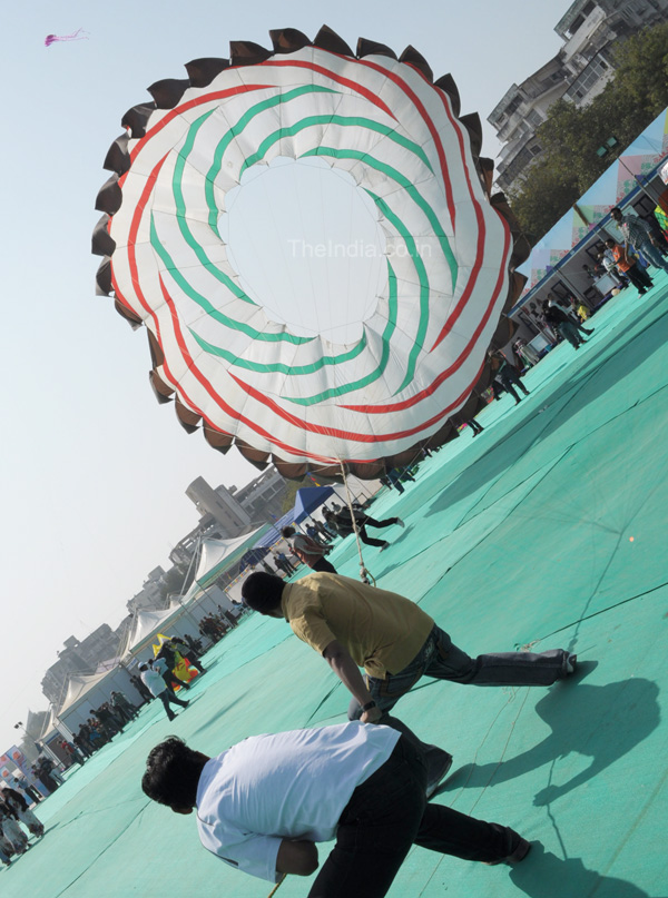 Huge Round Kite at Kite Festival Ahmedabad