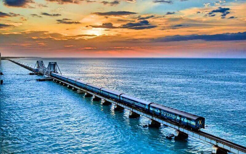 Mandapam - Pamban - Rameswaram railway route 