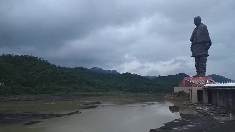 Statue of Unity in Monsoon