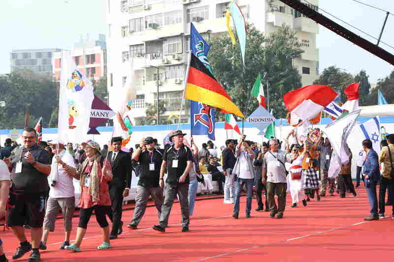 Visitors at International Kite Festival at Ahmedabad
