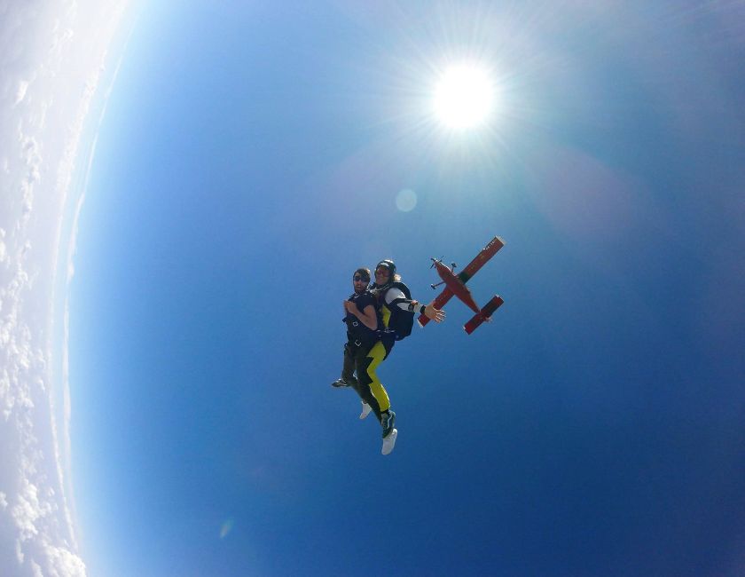 a man enjoying skydiving 
