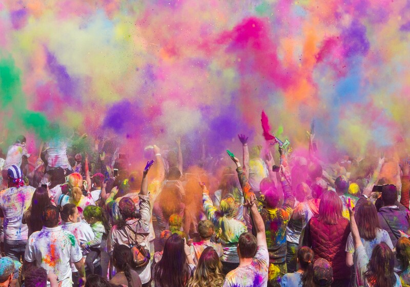 people enjoying holi