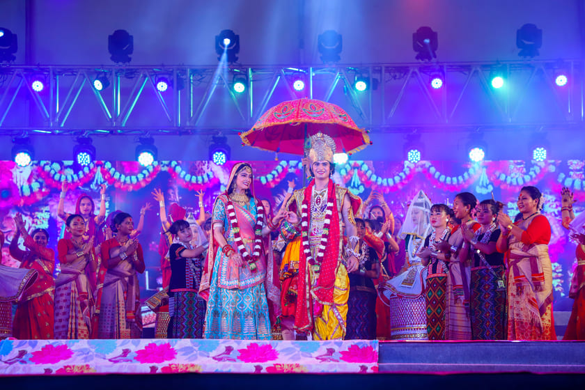 Krishna and Rukmani marriage performance at Madhavpur fair